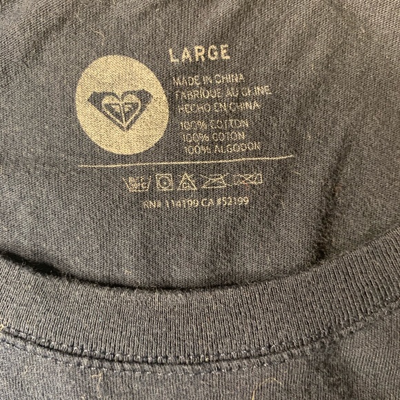 Roxy Logo Navy Short Sleeved Tee Shirt - Picture 7 of 7